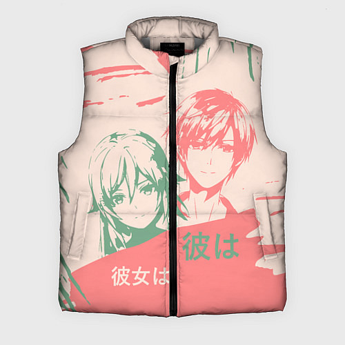 Мужской жилет Он и она - аниме / 3D-Светло-серый – фото 1