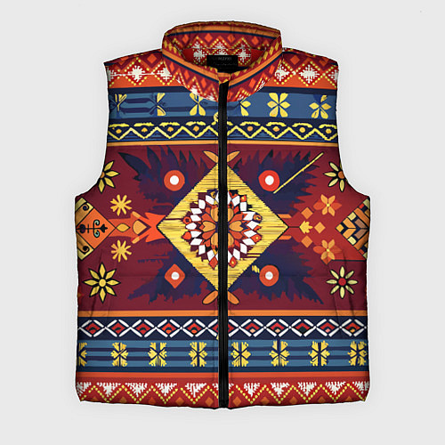 Мужской жилет Стиль советского ковра узоры и орнамент / 3D-Красный – фото 1