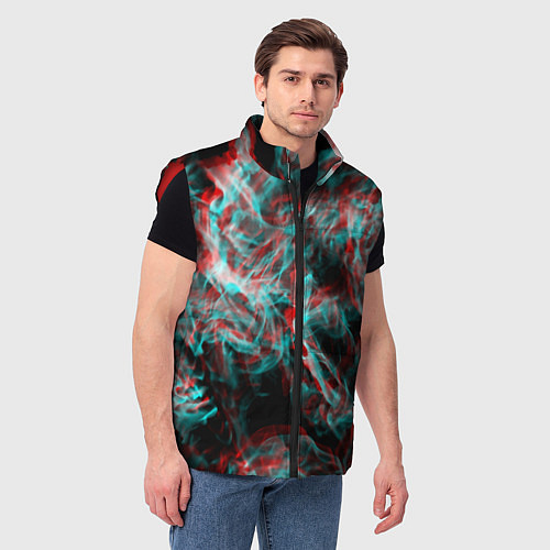 Мужской жилет Дым из вейпа глитч / 3D-Красный – фото 3