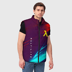 Мужской жилет Half life stripes neon, цвет: 3D-черный — фото 2