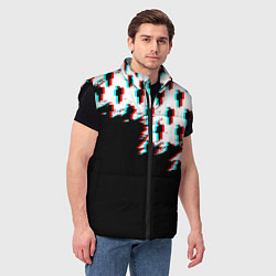 Мужской жилет Billie Eilish pattern glitch, цвет: 3D-черный — фото 2