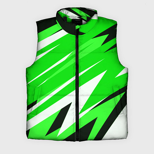 Мужской жилет Geometry stripes green / 3D-Черный – фото 1