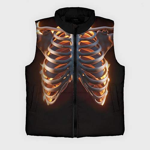 Мужской жилет Скелет человека в огне / 3D-Черный – фото 1