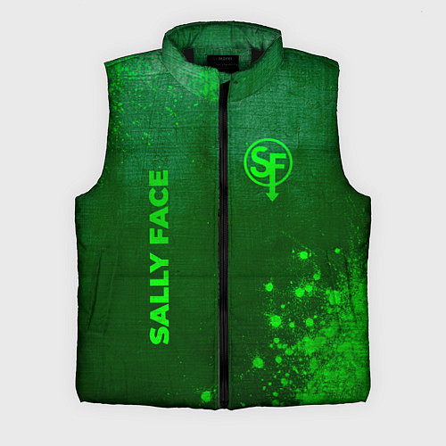 Мужской жилет Sally Face - green gradient вертикально / 3D-Черный – фото 1