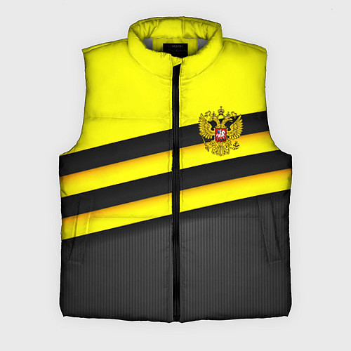 Мужской жилет Герб РФ геометрия линии / 3D-Светло-серый – фото 1