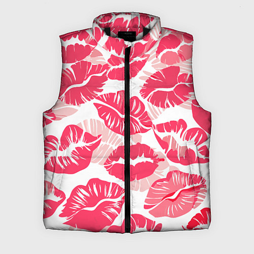 Мужской жилет Романтический отпечаток помады игривый макияж / 3D-Черный – фото 1