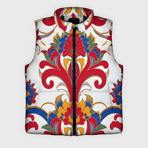 Мужской жилет Яркий алый узор / 3D-Черный – фото 1
