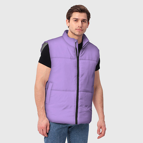 Мужской жилет Эмоция страха - сиреневый / 3D-Светло-серый – фото 3