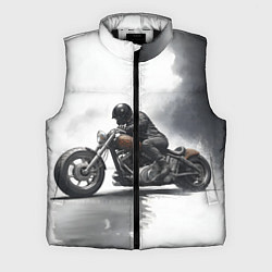 Мужской жилет Крутой байкер скетч, цвет: 3D-черный