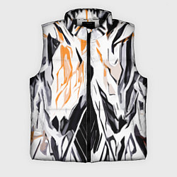 Мужской жилет Чёрно-жёлтая абстракция на белом фоне, цвет: 3D-черный