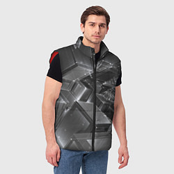 Мужской жилет Прозрачные кубы, цвет: 3D-красный — фото 2