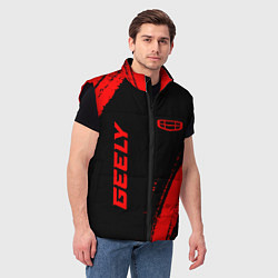 Мужской жилет Geely - red gradient вертикально, цвет: 3D-черный — фото 2