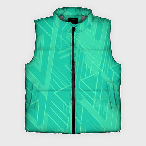 Мужской жилет Мятный зелёный однотонный геометричный / 3D-Светло-серый – фото 1