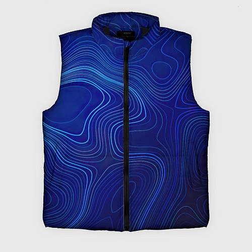Мужской жилет Синяя топография / 3D-Черный – фото 1