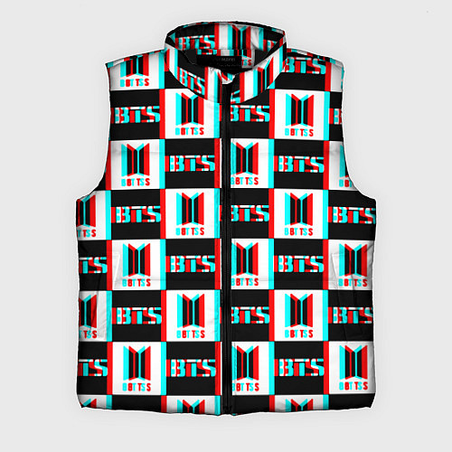Мужской жилет BTS glitch pattern / 3D-Черный – фото 1