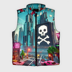 Мужской жилет Minecraft district with skull - ai art fantasy