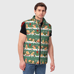Мужской жилет Много капибар на Новый год и Рождество, цвет: 3D-красный — фото 2