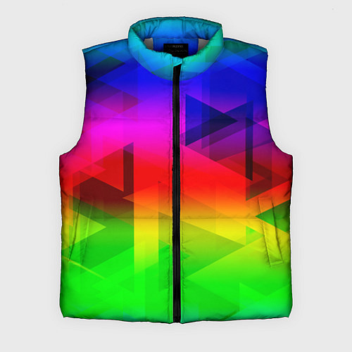 Мужской жилет Неоновая геометрия градиент / 3D-Светло-серый – фото 1