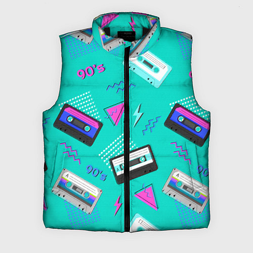 Мужской жилет Бирюзовая кассета из 90-х / 3D-Черный – фото 1