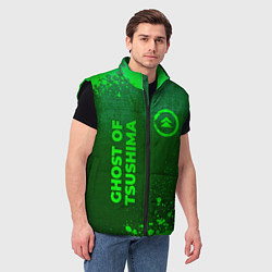 Мужской жилет Ghost of Tsushima - green gradient вертикально, цвет: 3D-черный — фото 2