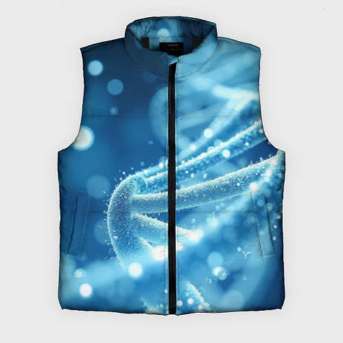 Мужской жилет Днк в синем свечении / 3D-Черный – фото 1
