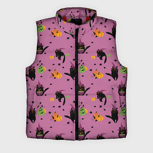 Мужской жилет Хэллоуин и кот ведьмы / 3D-Красный – фото 1