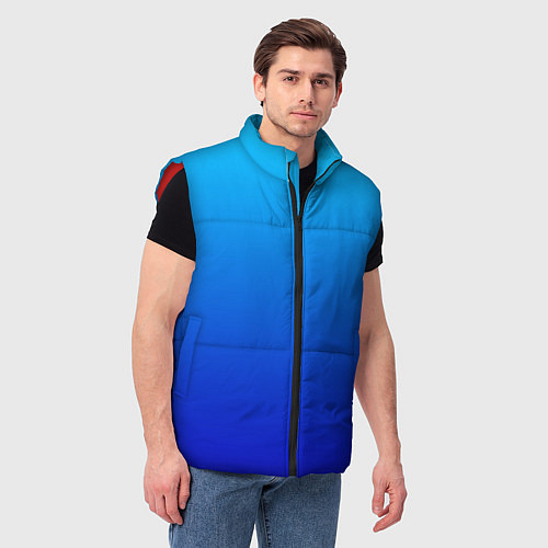 Мужской жилет Голубой градиент / 3D-Красный – фото 3