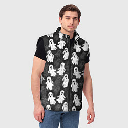 Мужской жилет Паттерн с призраками, цвет: 3D-черный — фото 2