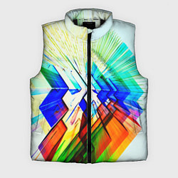 Мужской жилет Неоновая абстракция стекло, цвет: 3D-черный