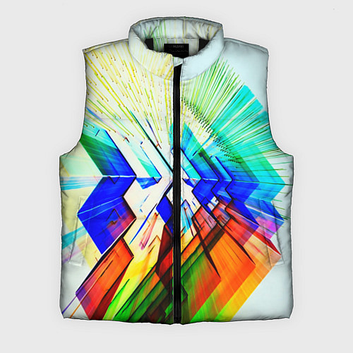 Мужской жилет Неоновая абстракция стекло / 3D-Черный – фото 1