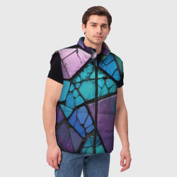 Мужской жилет Цветное стекло абстракция, цвет: 3D-черный — фото 2