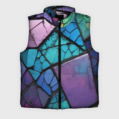 Мужской жилет Цветное стекло абстракция / 3D-Черный – фото 1