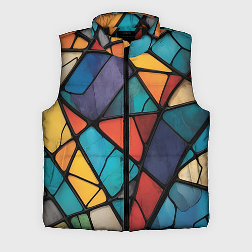 Мужской жилет Цветное стекло витраж / 3D-Черный – фото 1
