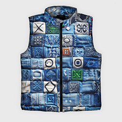 Мужской жилет Геймерский пиксельный пэчворк, цвет: 3D-светло-серый