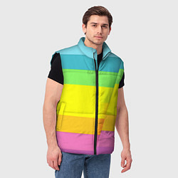 Мужской жилет Разноцветные полосы, цвет: 3D-черный — фото 2