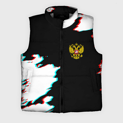 Мужской жилет Герб глитч краски / 3D-Светло-серый – фото 1
