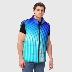 Мужской жилет Полосы неоновый градиент, цвет: 3D-светло-серый — фото 2