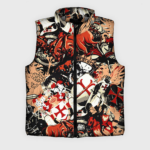 Мужской жилет Рыцари тамплиеры цербер и грифон / 3D-Светло-серый – фото 1