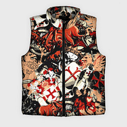 Мужской жилет Рыцари тамплиеры цербер и грифон, цвет: 3D-светло-серый