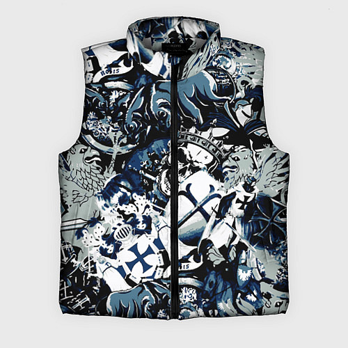Мужской жилет Рыцари средневековья цербер и череп короля / 3D-Светло-серый – фото 1