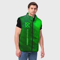 Мужской жилет CreepyPasta - green gradient по-вертикали, цвет: 3D-черный — фото 2