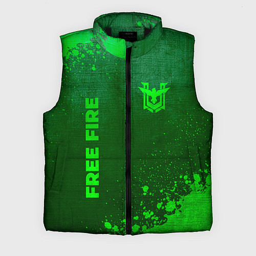 Мужской жилет Free Fire - green gradient вертикально / 3D-Черный – фото 1