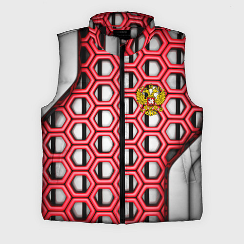 Мужской жилет Россия герб сетка метала / 3D-Черный – фото 1