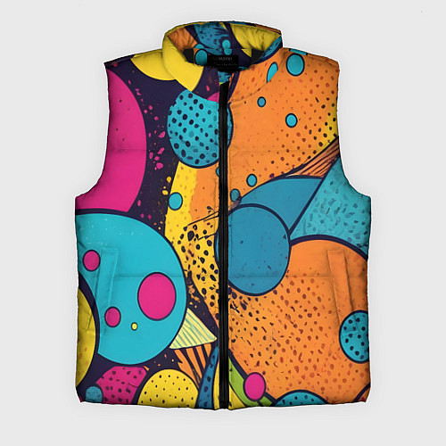 Мужской жилет Поп-арт абстракция круги / 3D-Черный – фото 1