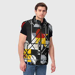 Мужской жилет Конструктивизм абстракция, цвет: 3D-красный — фото 2