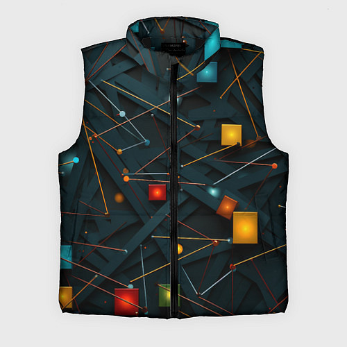 Мужской жилет Геометрическая абстракция / 3D-Черный – фото 1
