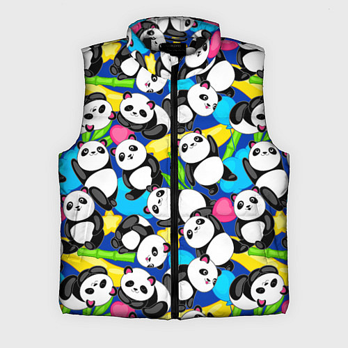 Мужской жилет Панды цветной паттерн / 3D-Черный – фото 1