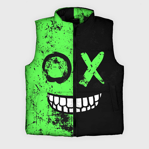 Мужской жилет Кислотный злобный смайлик / 3D-Черный – фото 1