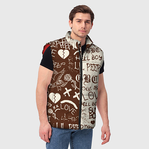 Мужской жилет Lil peep retro pattern / 3D-Красный – фото 3