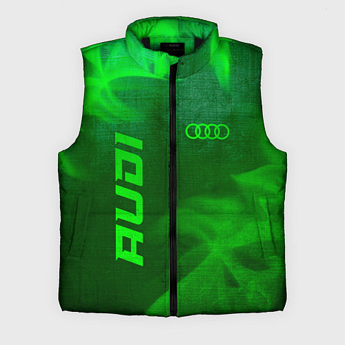 Мужской жилет Audi - green gradient вертикально / 3D-Черный – фото 1